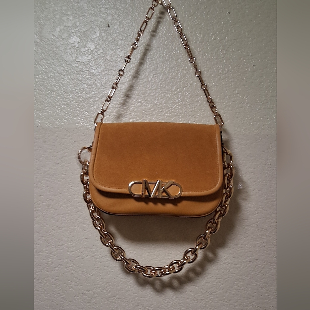 Michael Kors Tan Shoulder Bag with Gold Chain